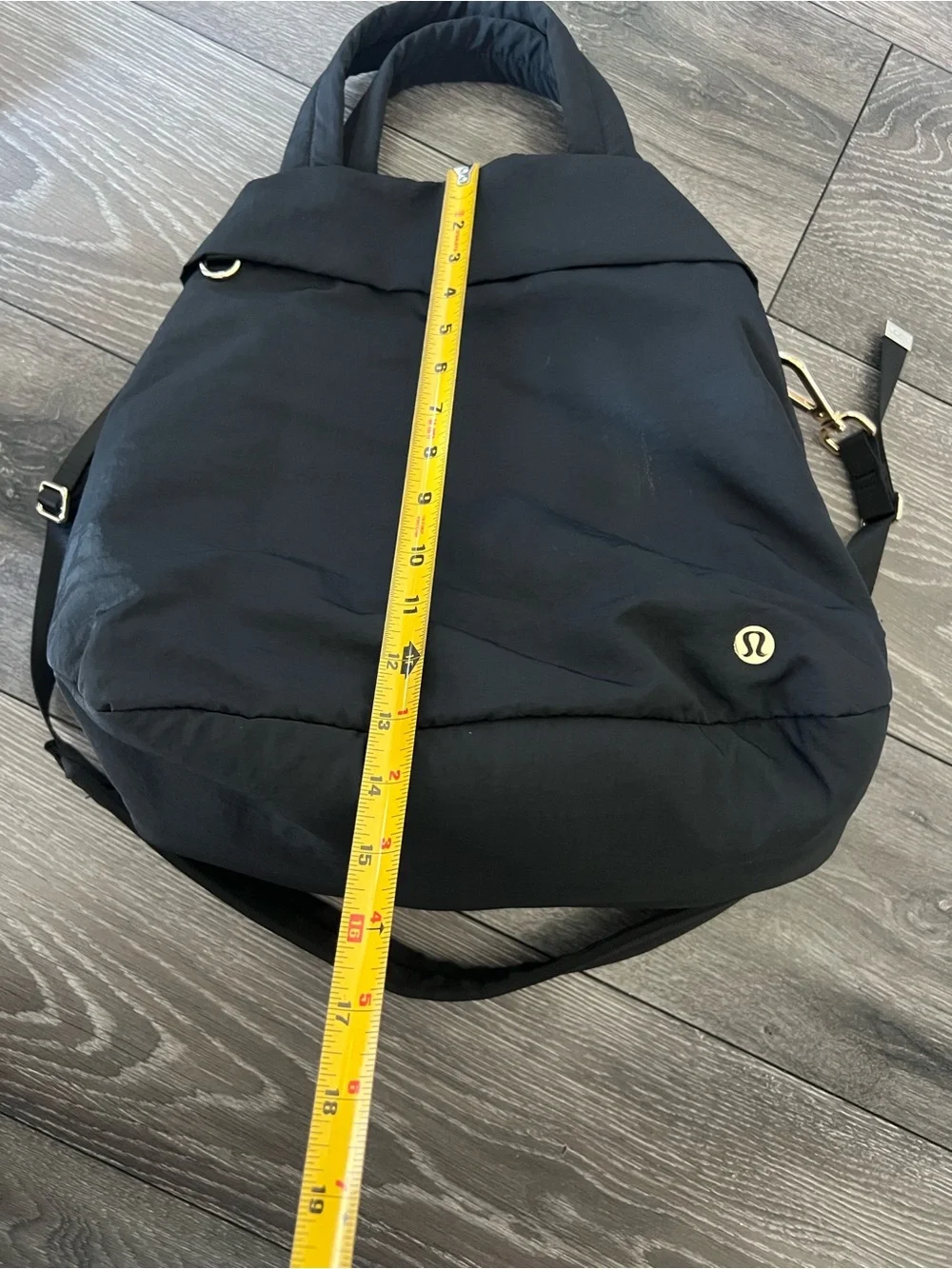 lululemon athletica Black Padded Backpack Tote